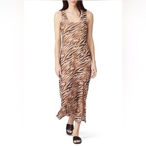 Louna Sleeveless Zebra Print Maxi Dress